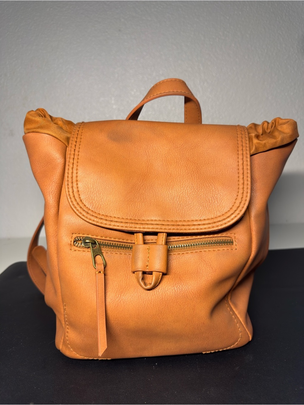 Universal Thread Tan Mini Backpack with Front Zip Pocket